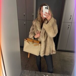 Luxurious white fox  Fur Coat